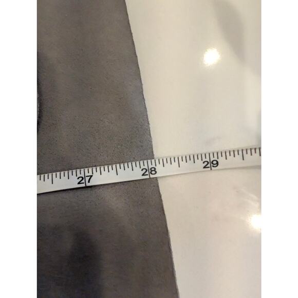 Joan Vass New York Taupe Faux Leather Open Front Blazer Jacket Sz S Long Sleeve - Picture 6 of 8